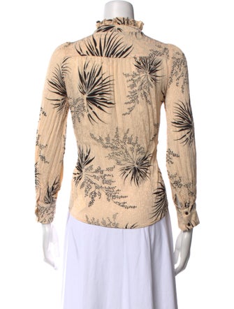 BA&SH Floral Print Mock Neck Blouse