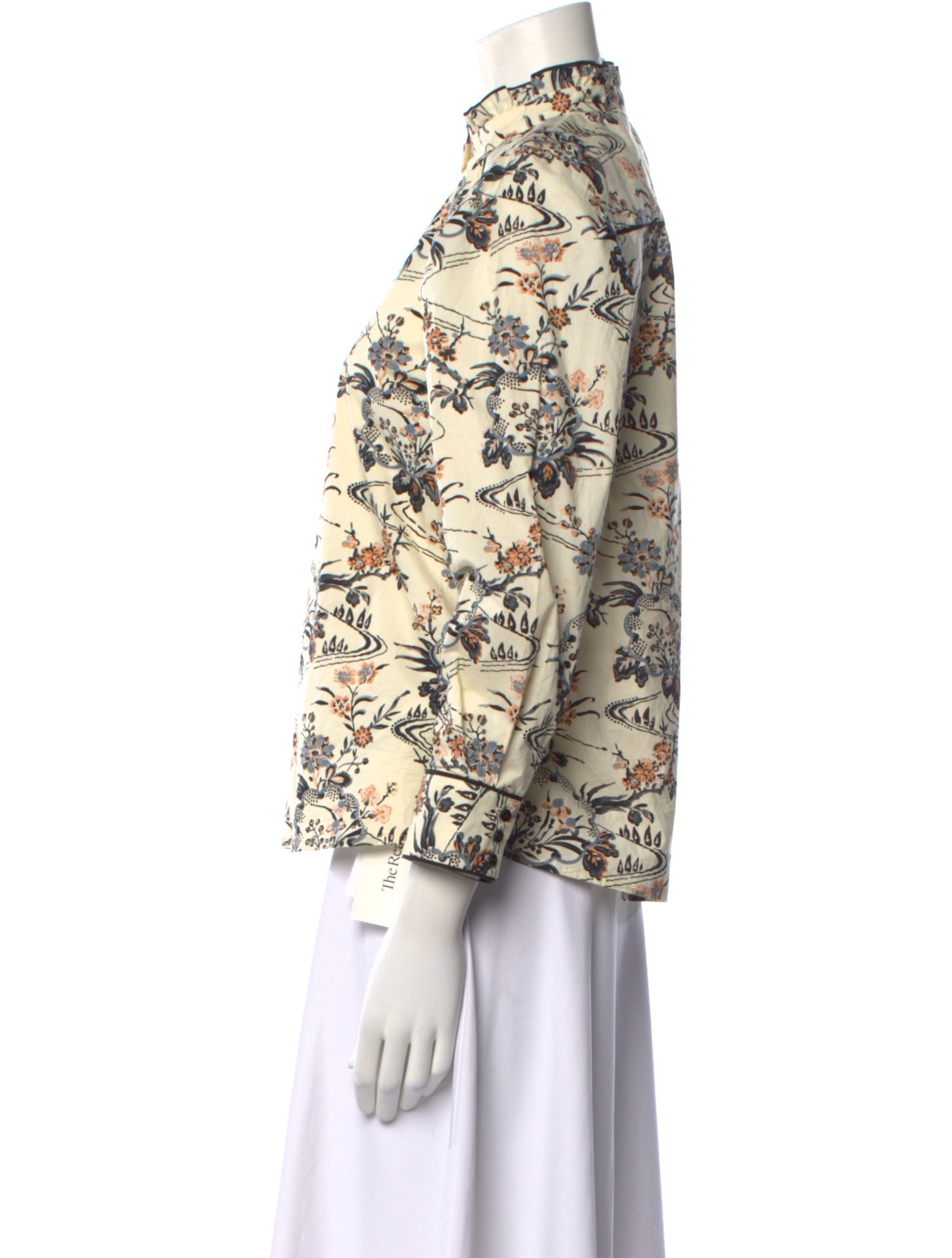 BA&SH Floral Print Mock Neck Blouse