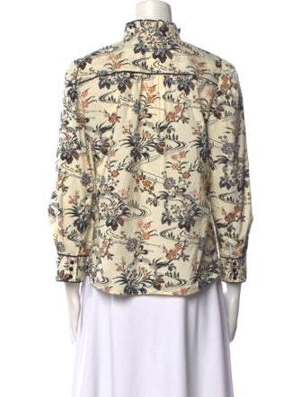 BA&SH Floral Print Mock Neck Blouse