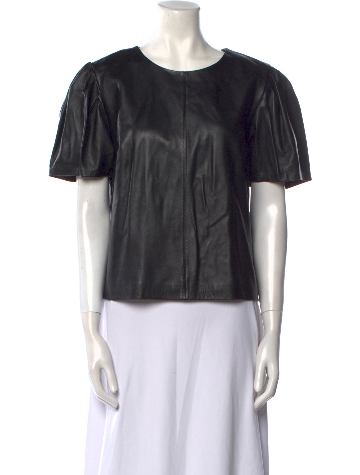 BA&SH Lamb Leather Scoop Neck Blouse w/ Tags
