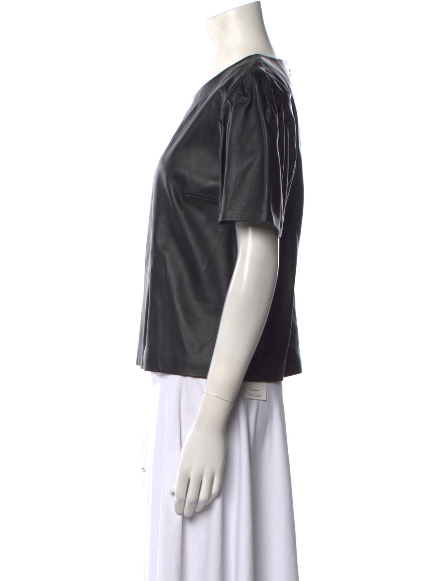 BA&SH Lamb Leather Scoop Neck Blouse w/ Tags