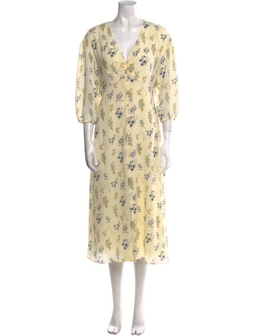 BA&SH Floral Print Midi Length Dress