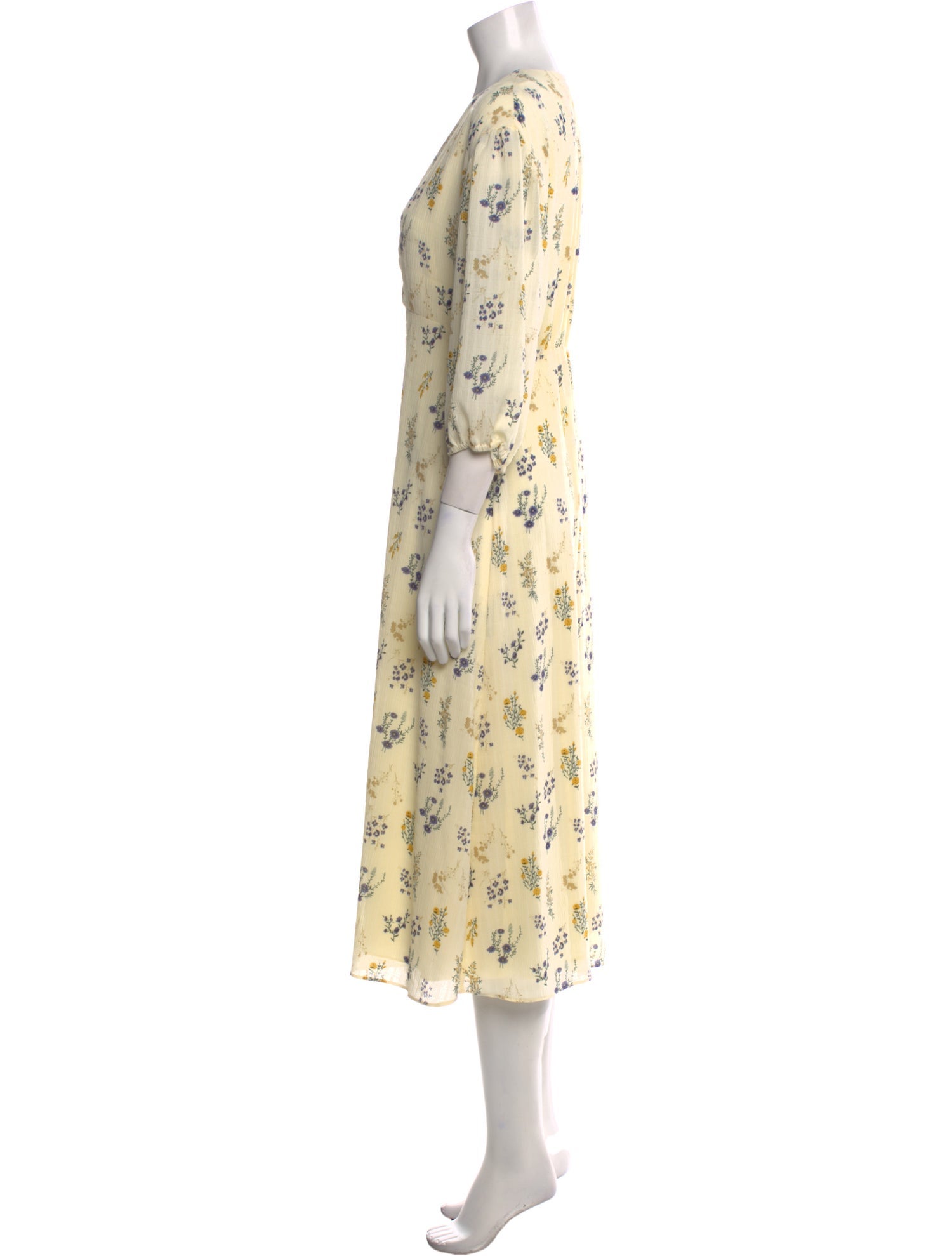 BA&SH Floral Print Midi Length Dress