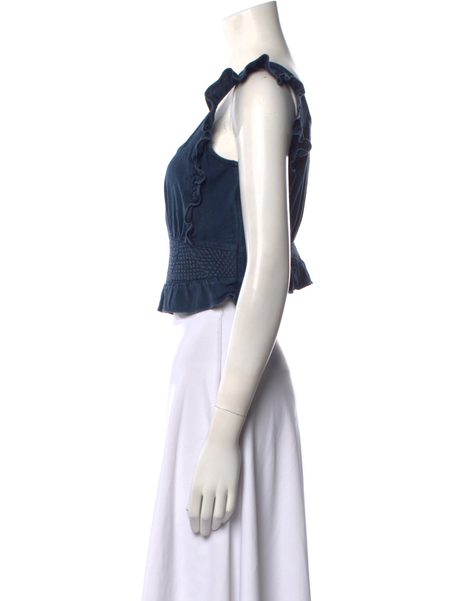 BA&SH Square Neckline Sleeveless Crop Top