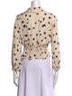 BA&SH Polka Dot Print Mock Neck Button-Up Top