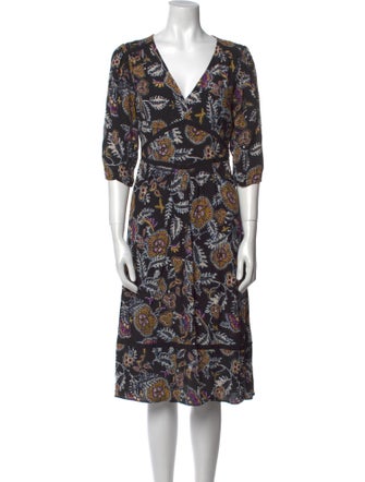 BA&SH Printed Midi Length Dress