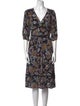 BA&SH Printed Midi Length Dress