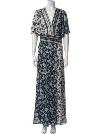 BA&SH Floral Print Long Dress