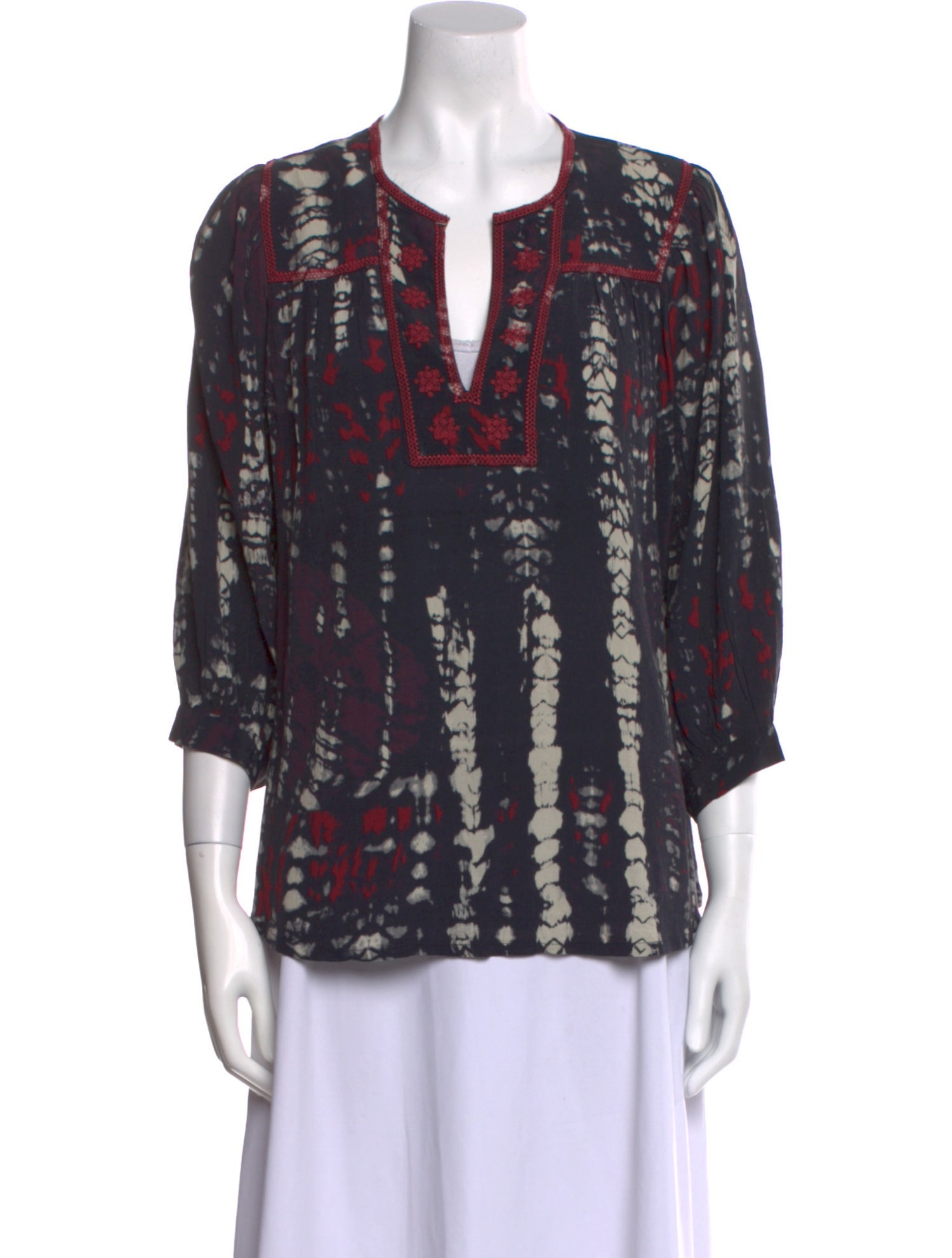 BA&SH Printed V-Neck Tunic