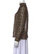 BA&SH Animal Print Mock Neck Blouse