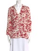 BA&SH Floral Print Three-Quarter Sleeve Blouse