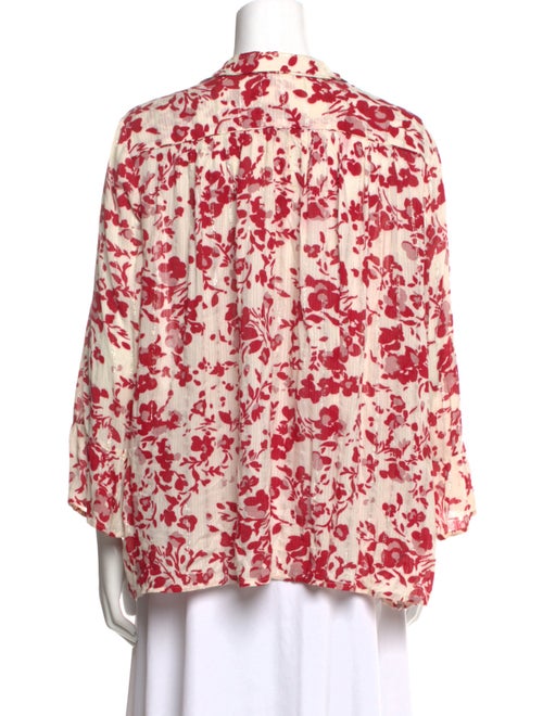 BA&SH Floral Print Three-Quarter Sleeve Blouse