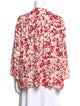 BA&SH Floral Print Three-Quarter Sleeve Blouse