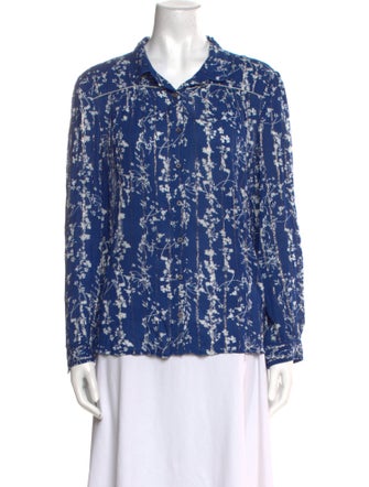 BA&SH Floral Print Long Sleeve Button-Up Top