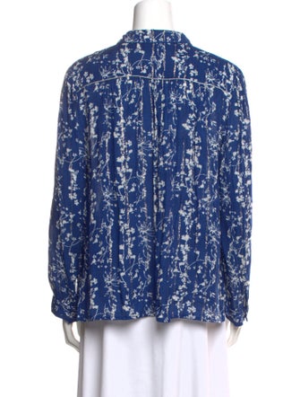 BA&SH Floral Print Long Sleeve Button-Up Top