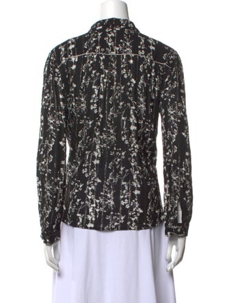 BA&SH Printed Crew Neck Button-Up Top