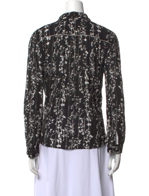 BA&SH Printed Crew Neck Button-Up Top