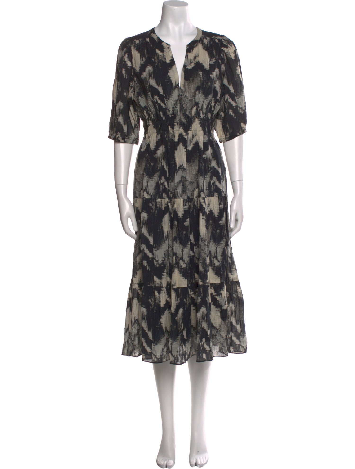 BA&SH Floral Print Midi Length Dress