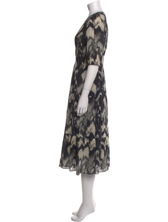 BA&SH Floral Print Midi Length Dress