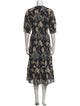 BA&SH Floral Print Midi Length Dress