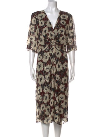 BA&SH Floral Print Long Dress