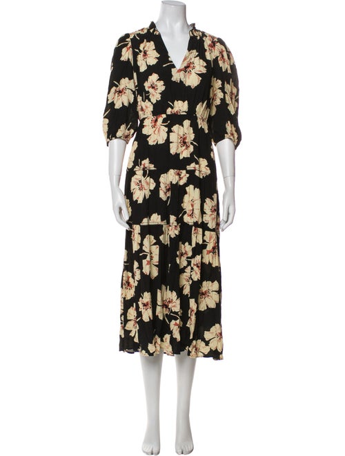 BA&SH Floral Print Midi Length Dress