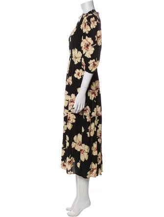 BA&SH Floral Print Midi Length Dress