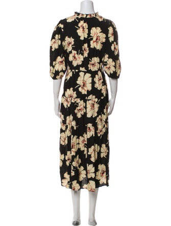 BA&SH Floral Print Midi Length Dress
