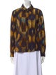 BA&SH Printed Long Sleeve Button-Up Top