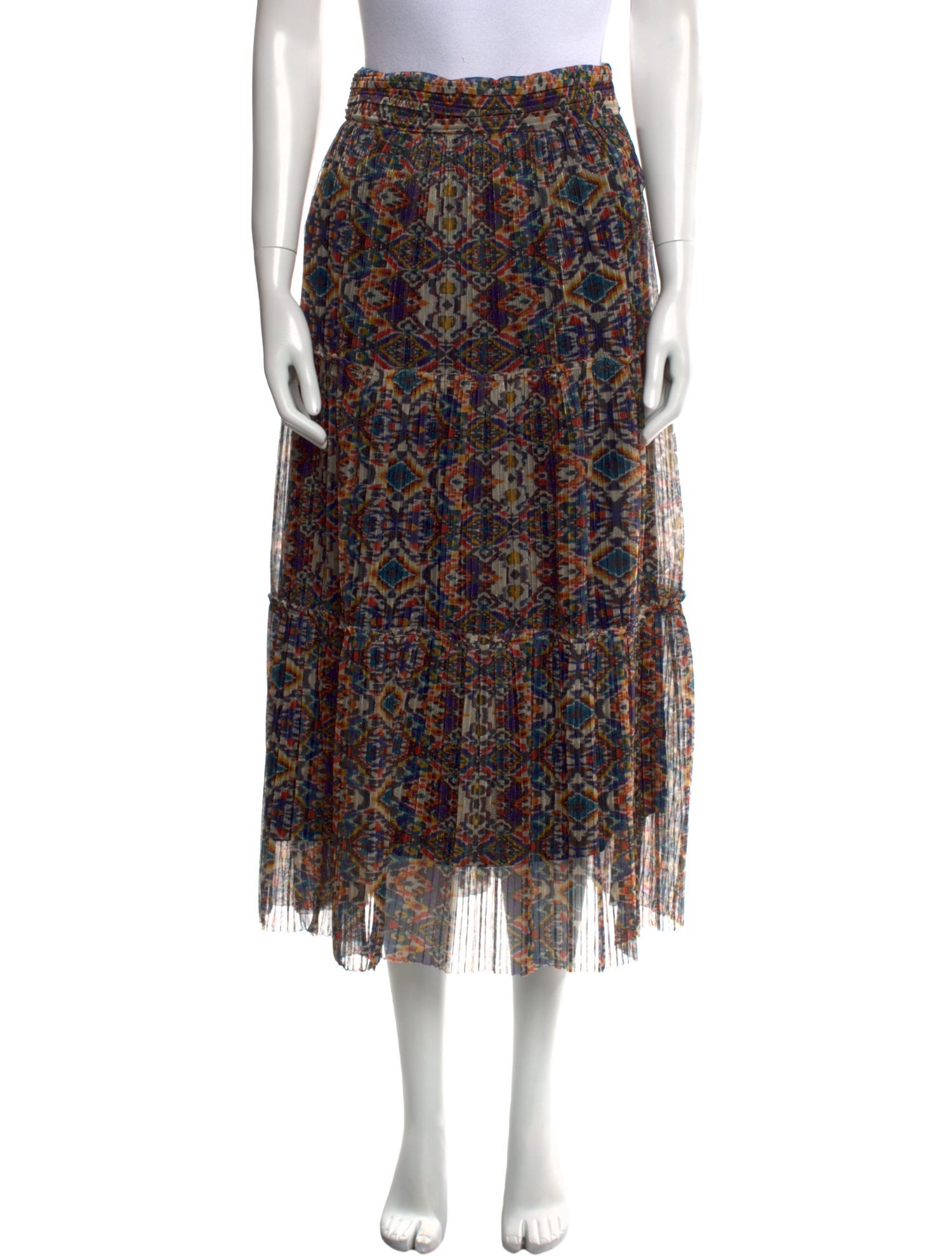 BA&SH Printed Midi Length Skirt