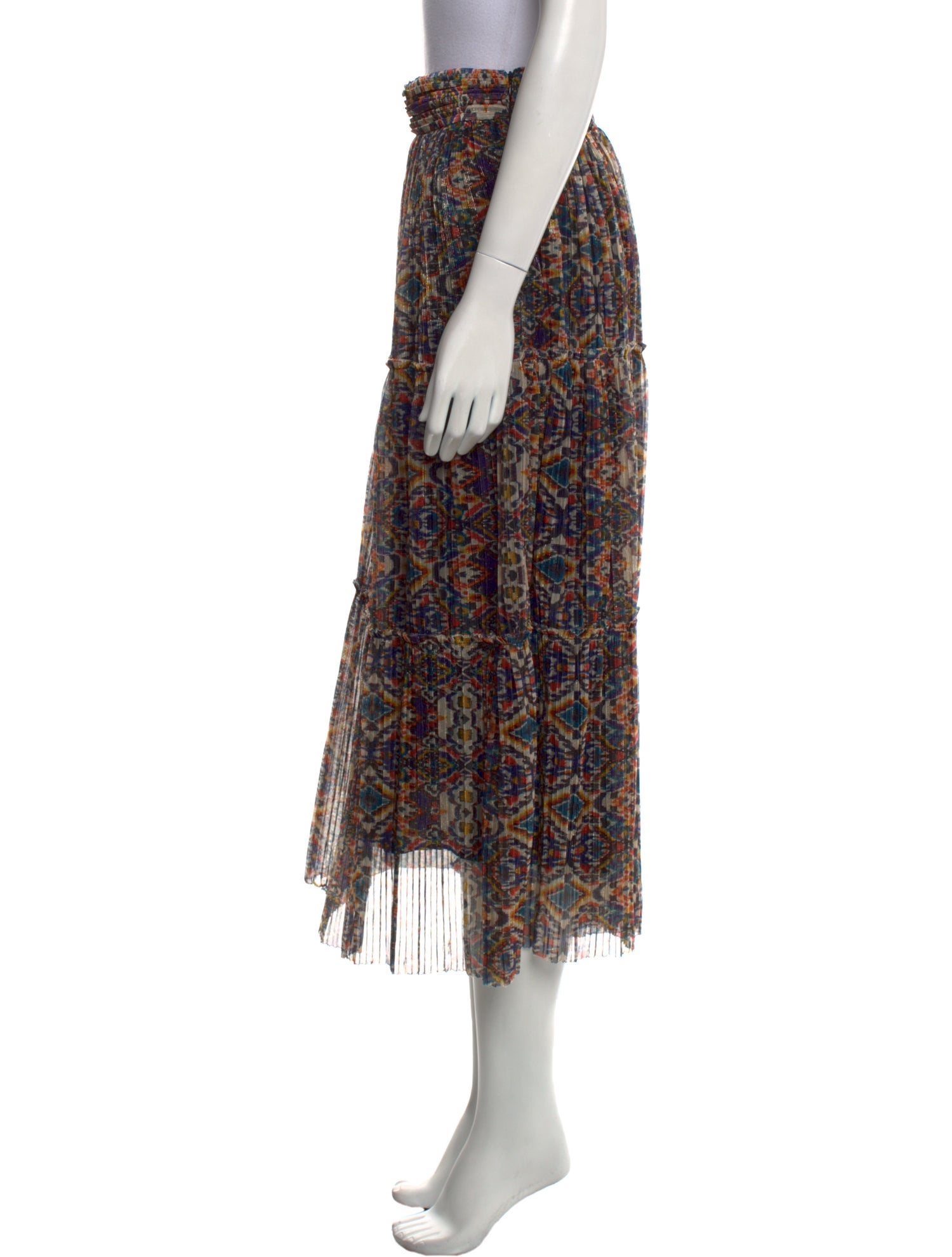 BA&SH Printed Midi Length Skirt