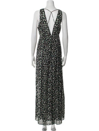 BA&SH Floral Print Long Dress