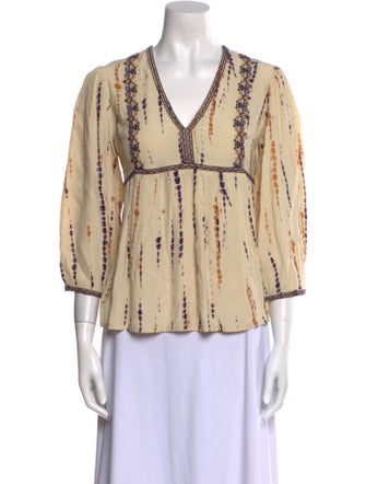 BA&SH Printed V-Neck Blouse