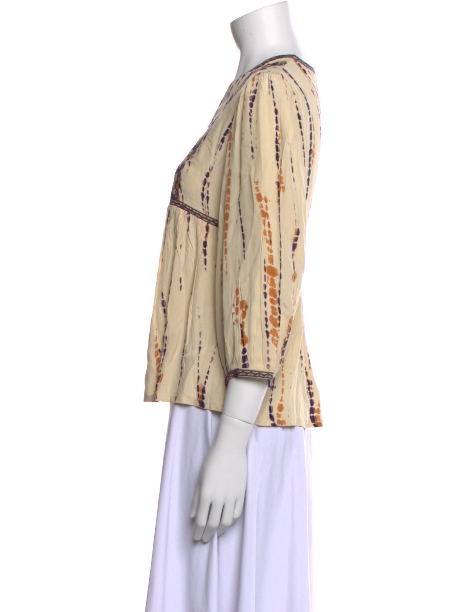 BA&SH Printed V-Neck Blouse