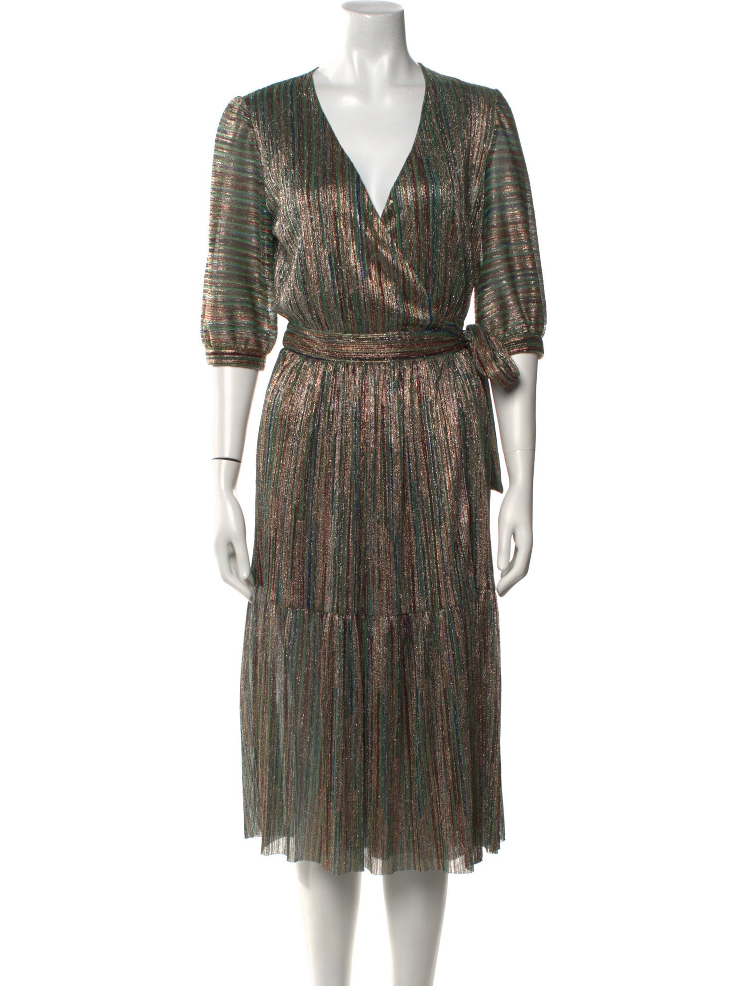 BA&SH Striped Midi Length Dress