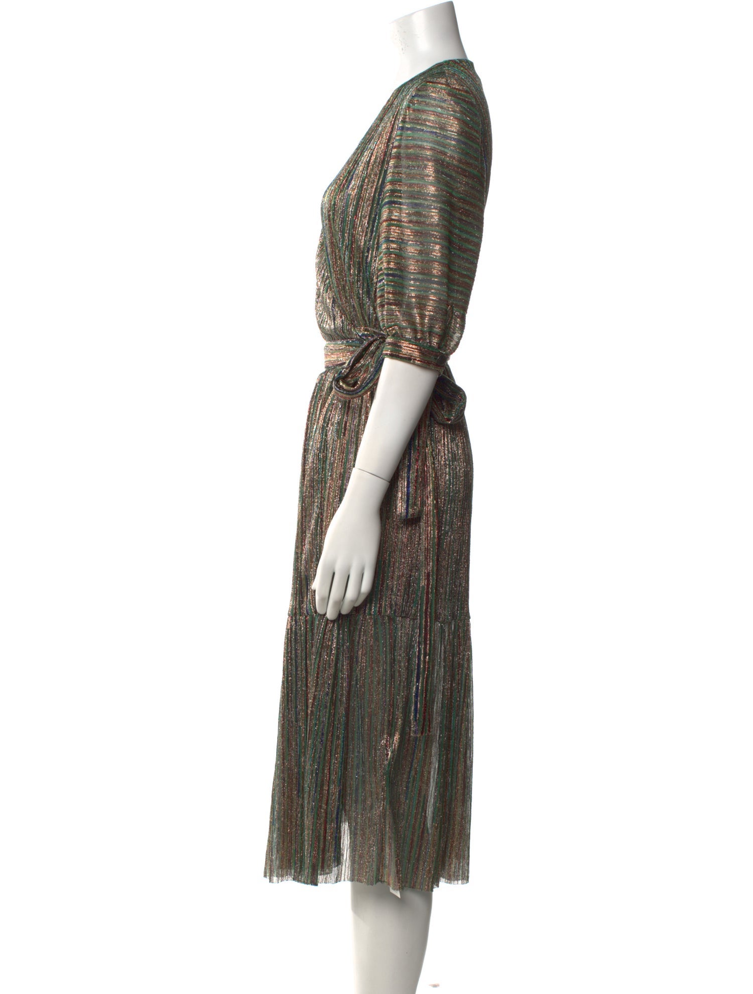 BA&SH Striped Midi Length Dress