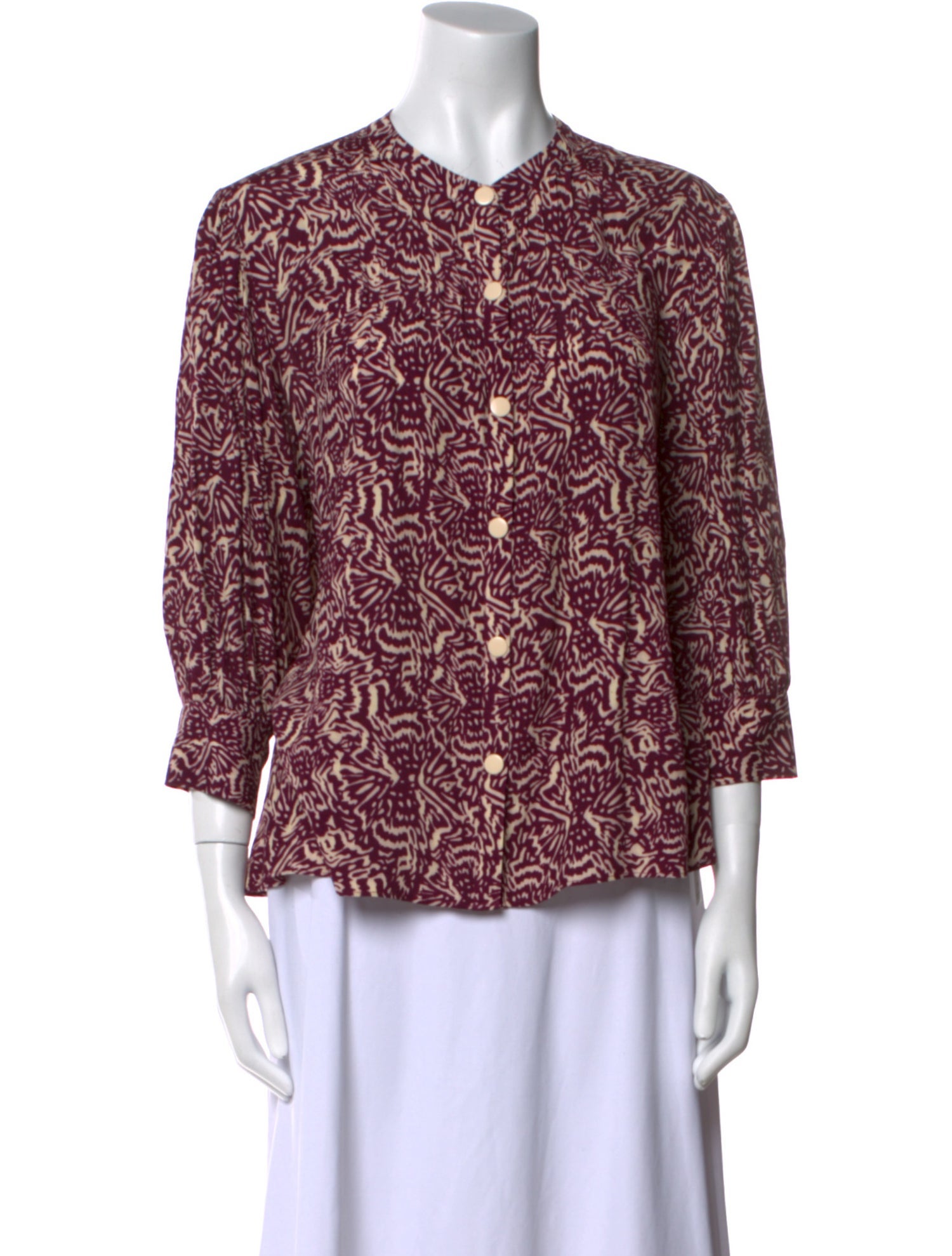 BA&SH Printed Mock Neck Blouse