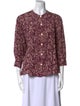 BA&SH Printed Mock Neck Blouse