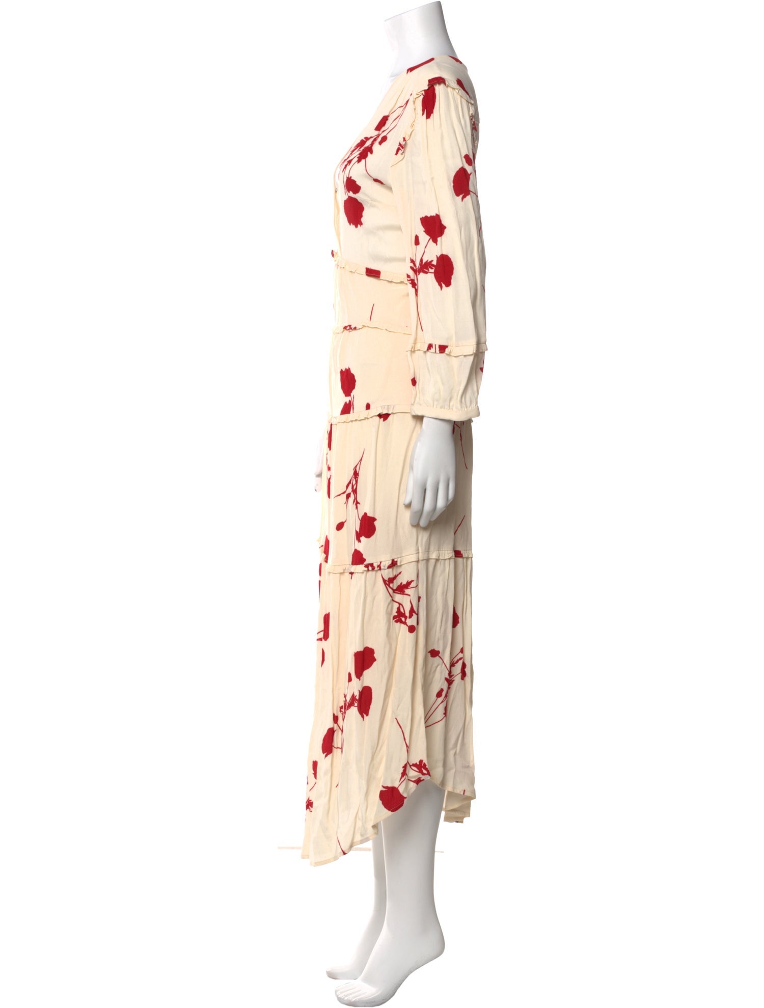 BA&SH Floral Print Long Dress