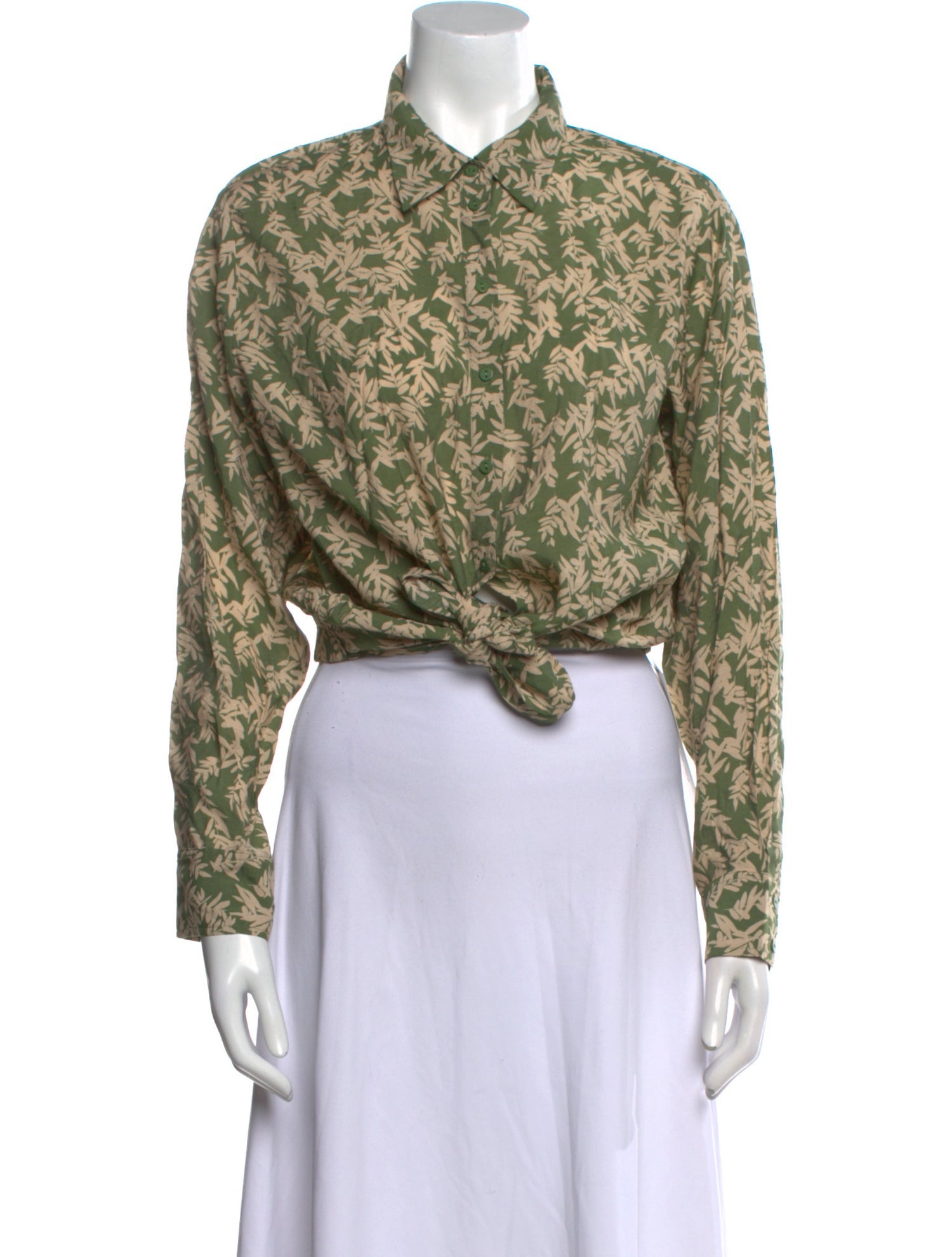 BA&SH Paisley Print Long Sleeve Crop Top