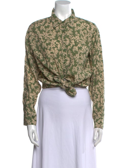 BA&SH Paisley Print Long Sleeve Crop Top