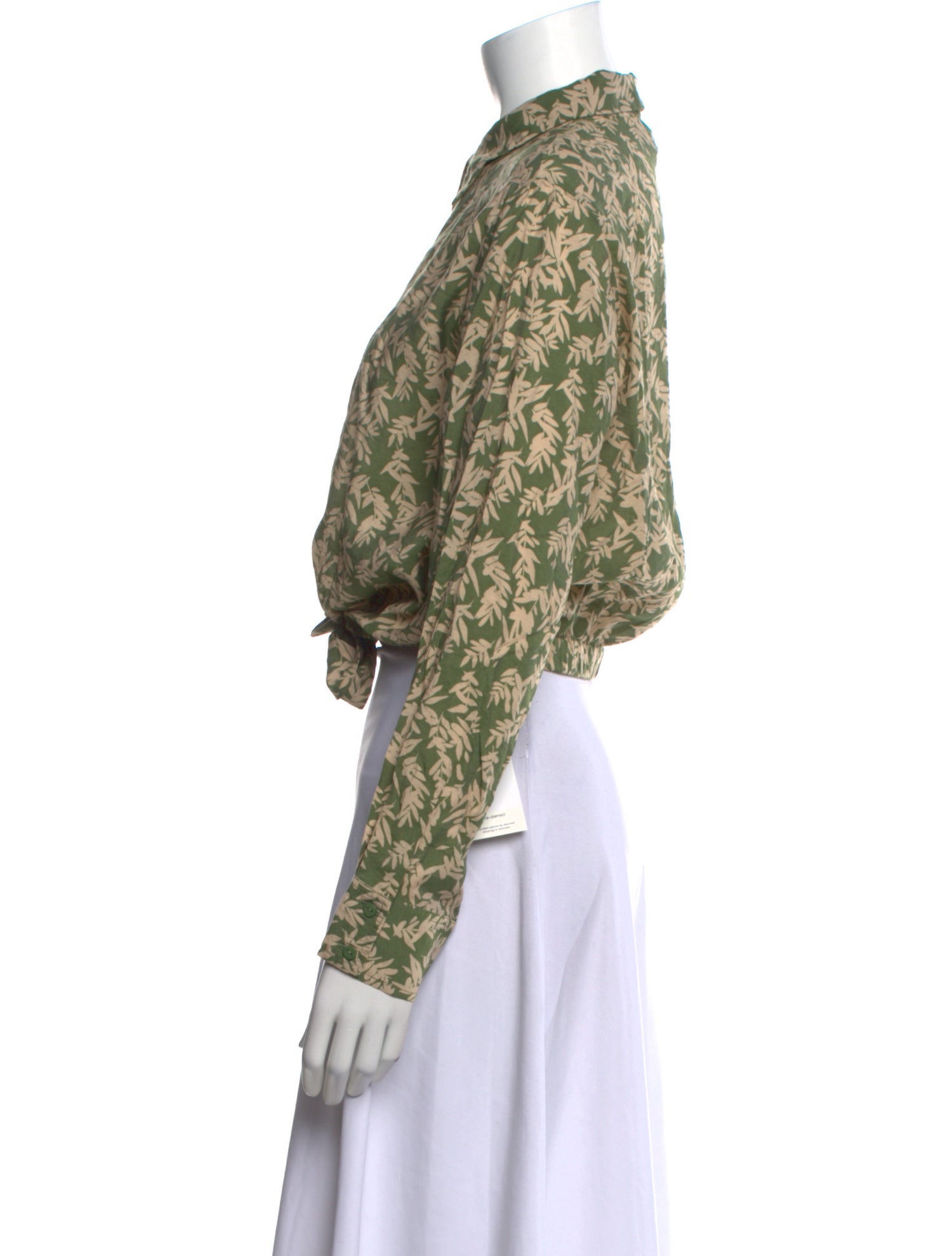 BA&SH Paisley Print Long Sleeve Crop Top