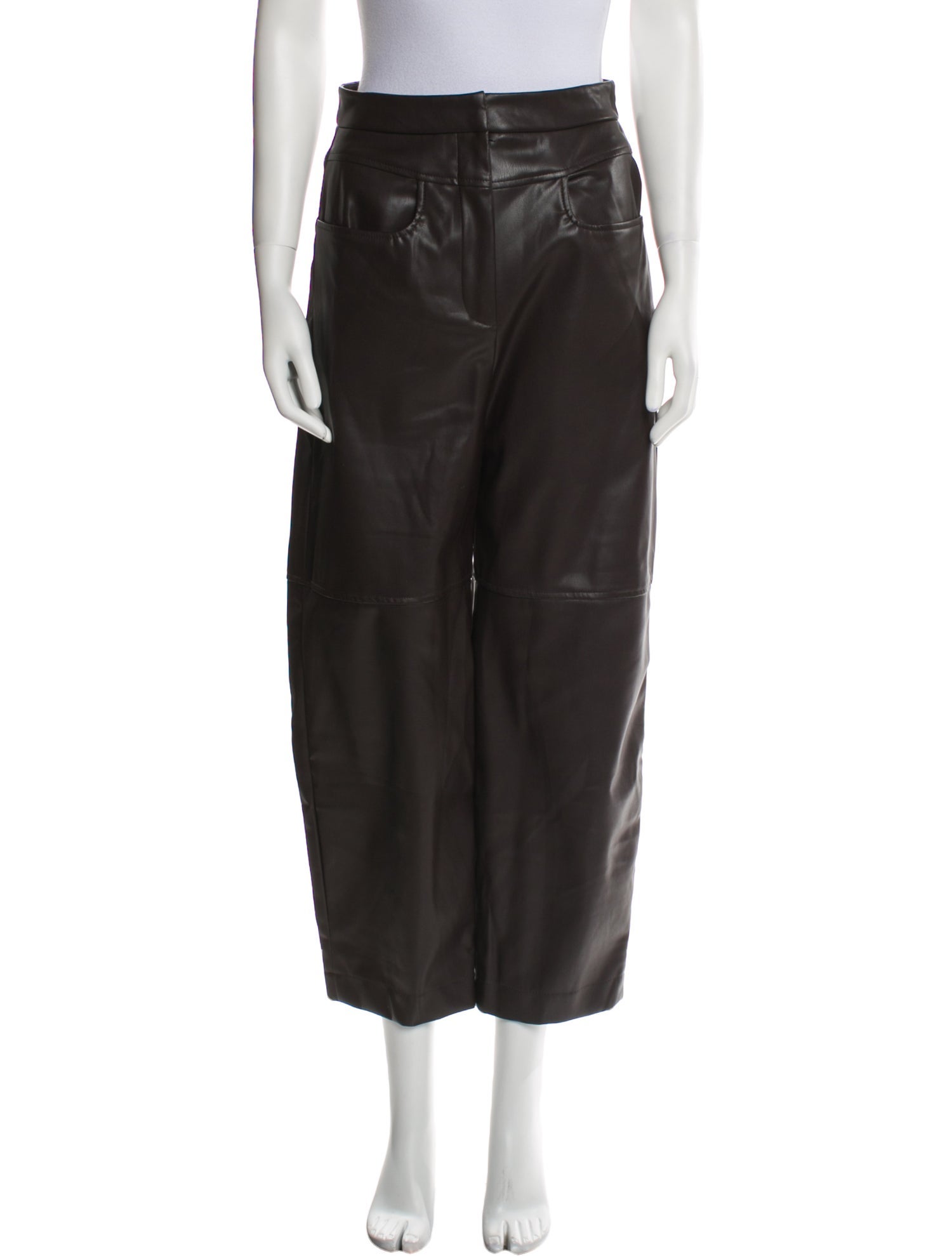 BA&SH Faux Leather Straight Leg Pants