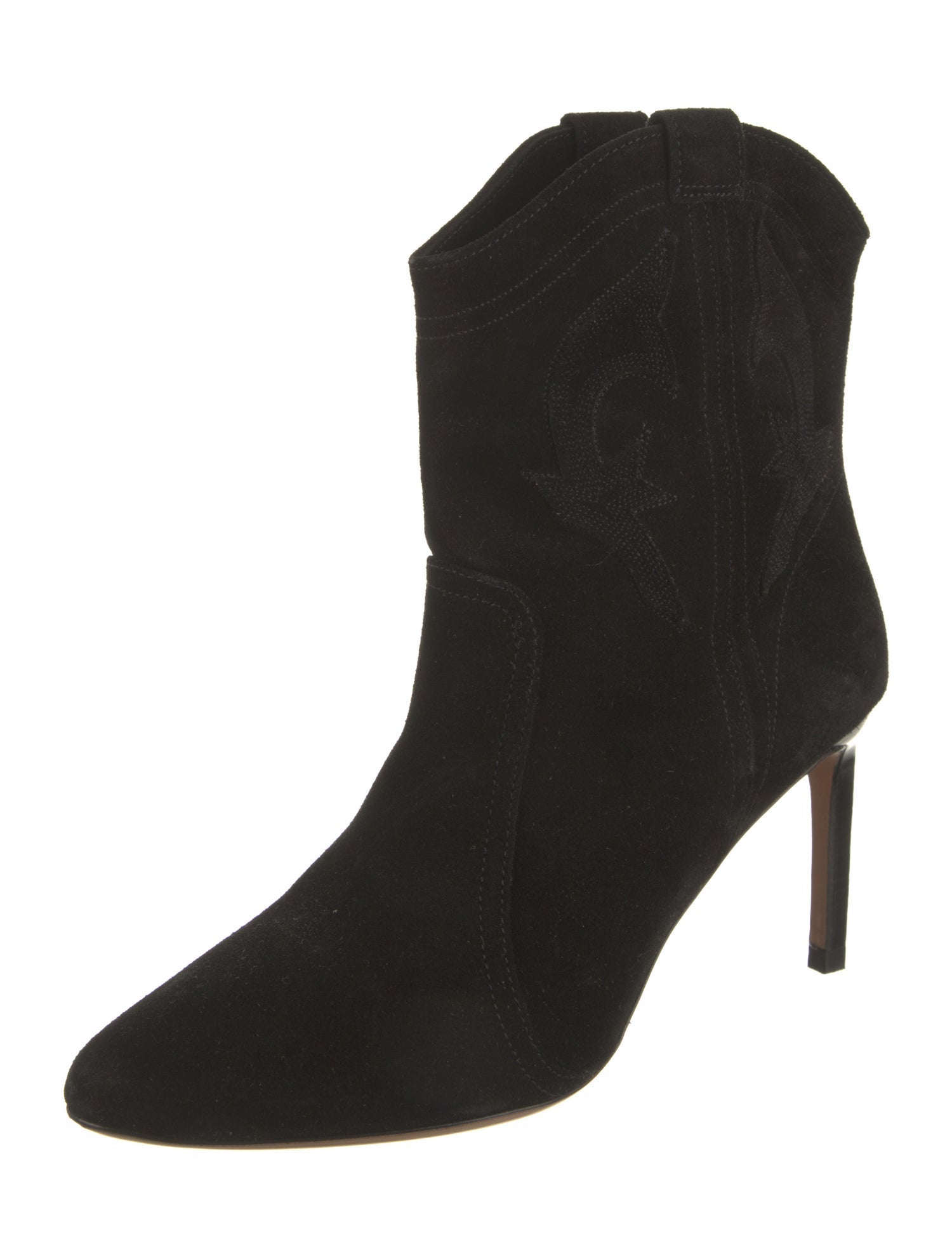 BA&SH Suede Embroidered Accent Western Boots