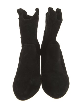 BA&SH Suede Embroidered Accent Western Boots