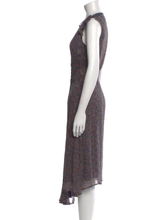 BA&SH Floral Print Midi Length Dress