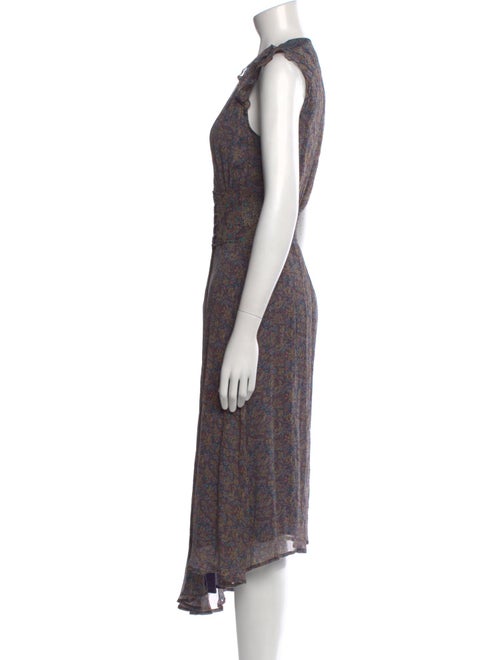 BA&SH Floral Print Midi Length Dress