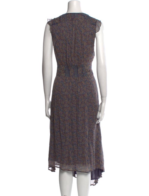 BA&SH Floral Print Midi Length Dress