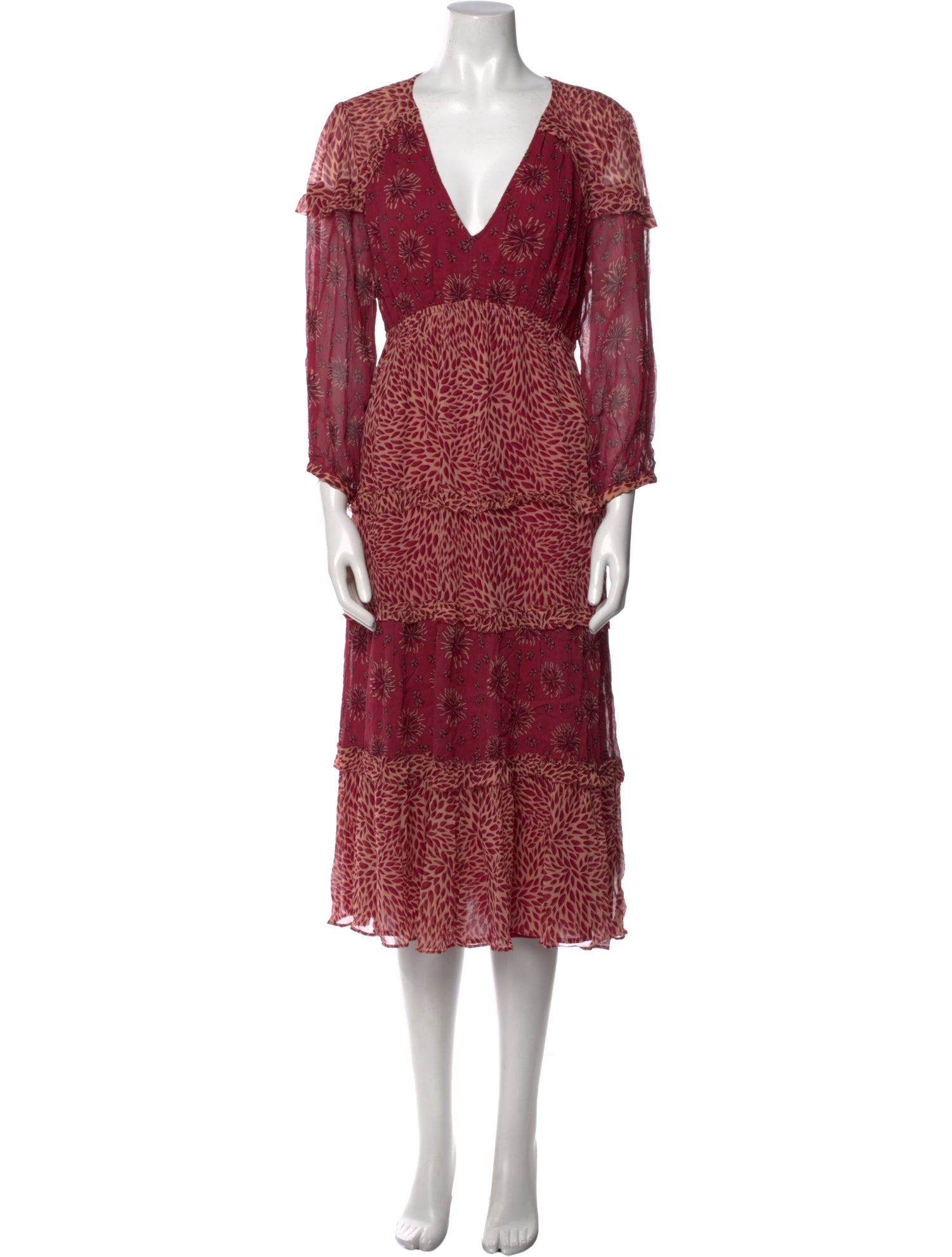 BA&SH Printed Midi Length Dress