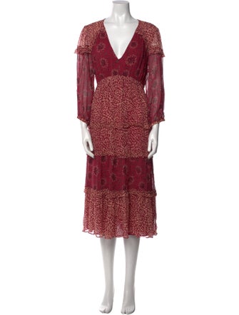 BA&SH Printed Midi Length Dress